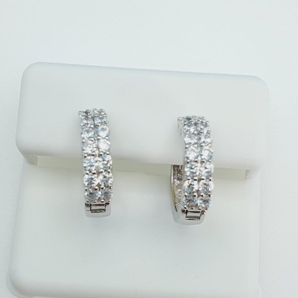 "925 Sterling Silver Cubic Zirconia Earrings, UU1P6A6156 - Picture 6 of 11